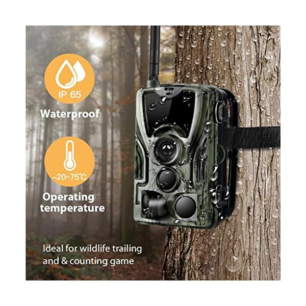 HUJUNG 4G Wildkamera Fotofalle 16MP 1080P mit Handy übertragung und 5000Mah Lithium-Batterie, IP65 wasserdichte… – Bild 8