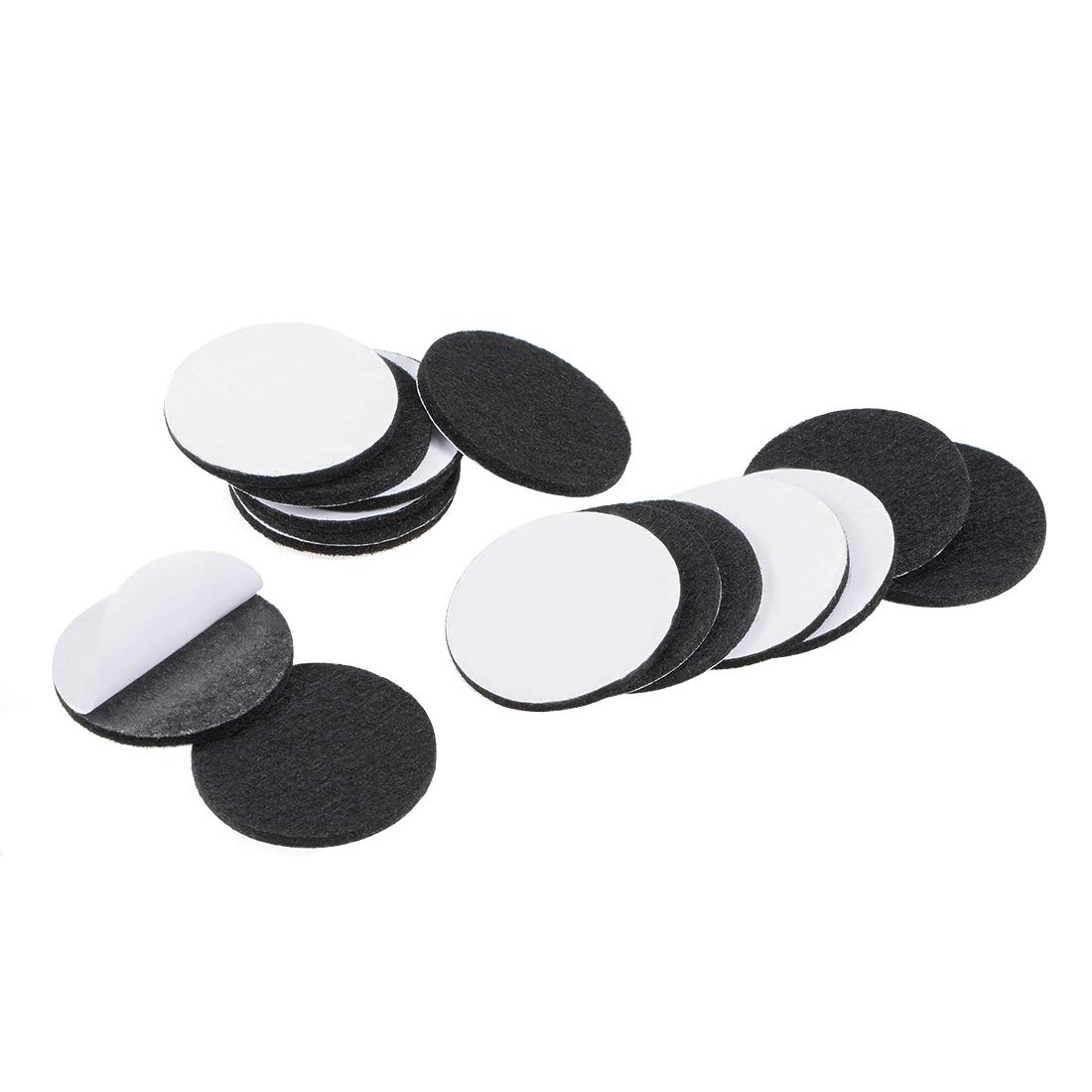 sourcing map Furniture Pads Adhesive Felt Pads 40mm Diameter 3mm Thick Round Black 48Pcs