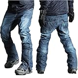 myglory77mall Mens Winter Warm Waterproof Hip Ski Snowboard Denim Pants Jeans
