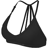 YEOREO Workout Sports Bras for Women Padded Strappy Open Back Gym Bra Lorelie Light Impact Criss Cross Yoga Crop Top