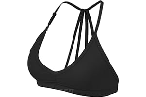 YEOREO Workout Sports Bras for Women Padded Strappy Open Back Gym Bra Light Impact Criss Cross Yoga Crop Top