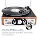 1byone Belt-Drive 3-Speed Stereo Turntable with Built in Speakers, Natural Wood