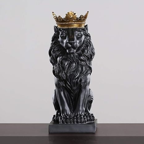 Huashangbaihuodian 4 Color Creative Golden Crown Lion Statue