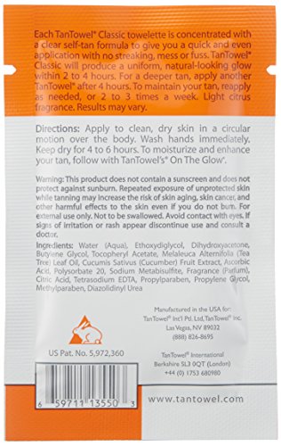 Tan Towel Self Tan Towelette Classic  50 Count