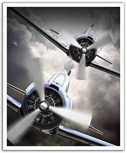 JP London POS2327 uStrip Peel and Stick Removable Wall Decal Sticker Mural WW1 Retro Warbirds Dogfight, 19.75-Inch by 24-Inch