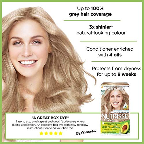 Garnier Nutrisse Permanent Hair Dye 9 13 Light Ash Blonde Pack