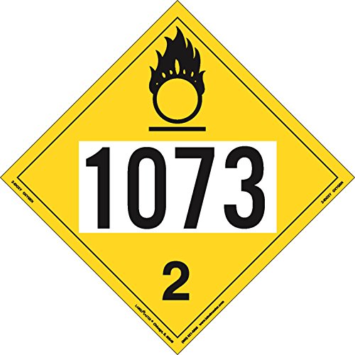 Labelmaster Z-IDOXY Oxygen 4 Digit Hazmat Placard (Pack of 25)