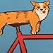 Cute Corgi Bike Art Print Funny Dog Lover Bicycle Wall Poster Animal Riding Red Fixie Home Decor Illustration 8 x 10 Inches