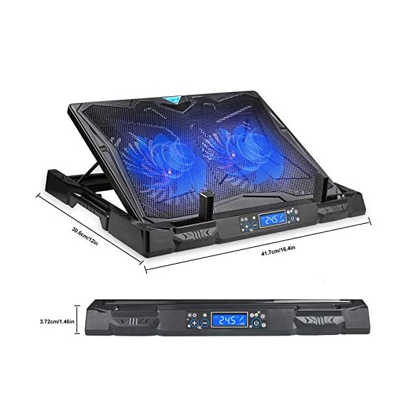 TECKNET-Laptop-Cooling-Pad-12-17-Ultra-Quiet-Gaming-Laptop-Cooler-Stand-with-Dual-Speed-Adjustable-Fans-and-LCD-Temperature-Display-Screen TECKNET Gaming Laptop Cooling Pad, Quiet Laptop Cooler Stand with Auto Temperature Control, LED Temperature and…