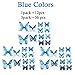 Ewong Butterfly Wall Decals, 36PCS 3D Butterflies Home Decor for Room, Wall Sticker for Girls Room Kids Bedroom Bathroom Baby Nursery Decoration (Blue)