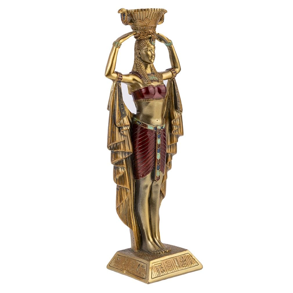 lachineuse - Cleopatra statue 22 cm - Egyptian decoration statue - Queen of Egypt - Egyptian object figurine - Egyptian bust - original decorative gift idea - interior decoration goddess mythology