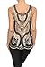 BFF Clothing Womens Dual Color Combination Floral Lace Tank Top Black