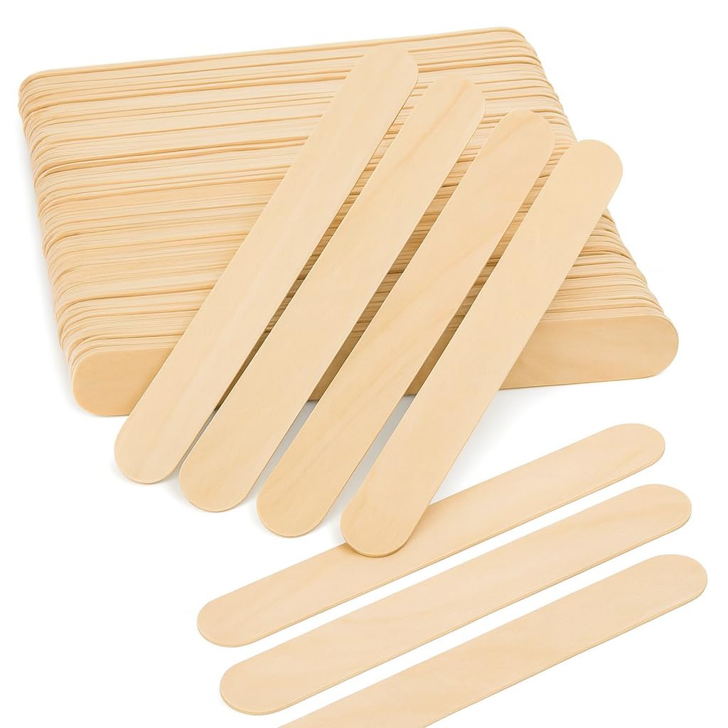 TNBL Large Disposable Wooden Waxing Spatulas Wax Applicator Sticks for Body Hair Removal, Pack of 50