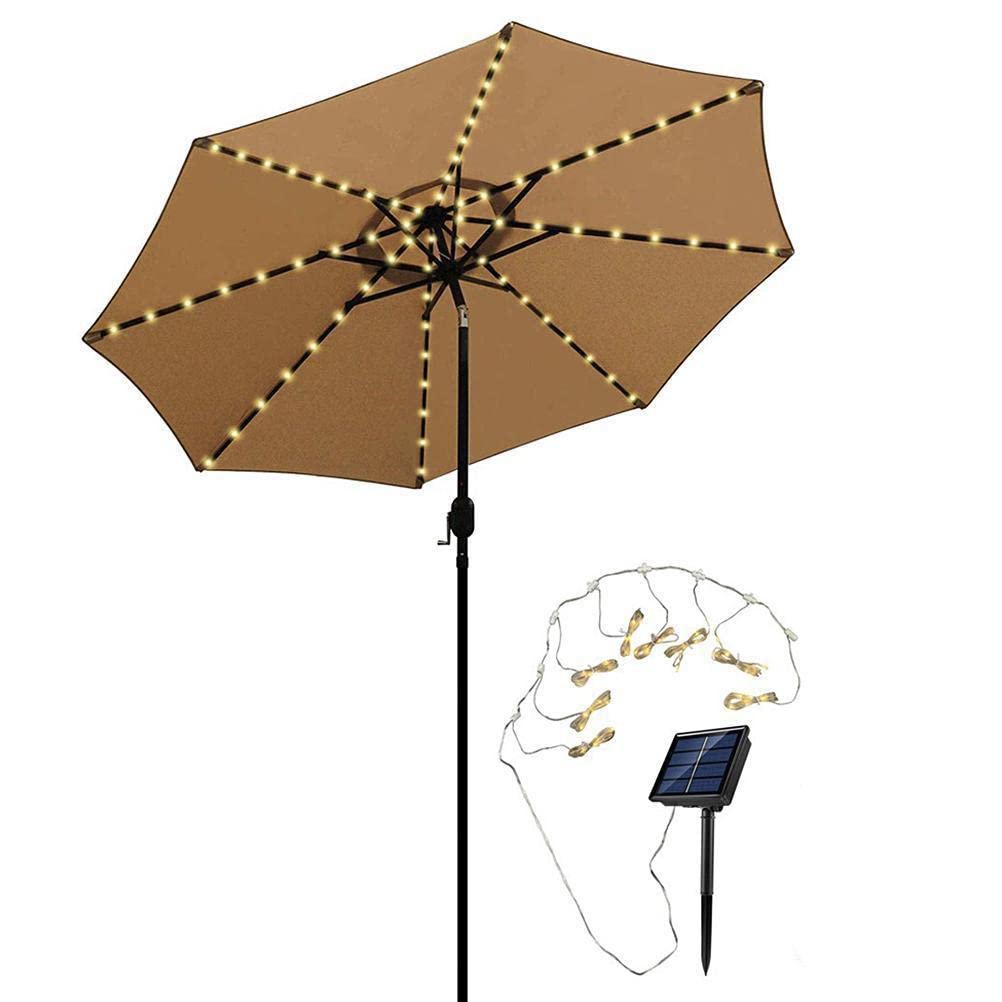 KENANLAN Solar Parasol Lighting with Remote Control 104 LED 8 Modes Fairy Lights Umbrella Light for Patio Outdoor and Indoor Decorative Light
