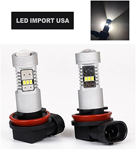 led import usa Extremely Bright SMD-3020 Chipsets H8 H11 LED Bulbs with Projector for DRL or Fog Lights, Xenon White