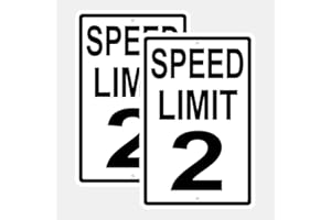 SUYEPER Speed Limit 2 Mph Sign Slow Down Traffic Sign Party Supply Party Decor (2 Pack)