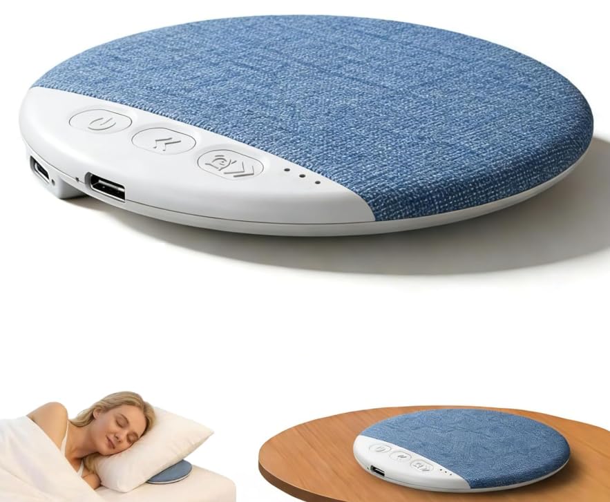 View 1 of 2026 New Sleep Pillow Speaker,Under Pillow Speaker Bluetooth,Comes withVolume Control & Auto-Off Timer,Wireless Sleep,Ideal for People who Sleep on Their Side (C)