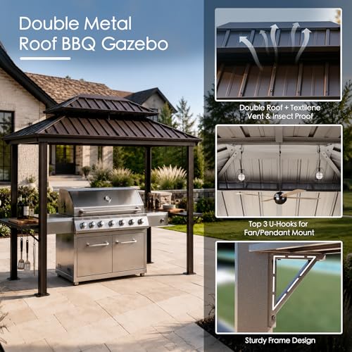 Kozyard 6x8 Hardtop BBQ Grill Gazebo Review: Aluminum Shelter with Side Shelves image 27