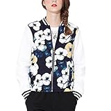 Your Gallery Women's Casual Stylish Baseball Bomber Warm Sweatshirt Jacket Medium