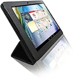 LuvTab Lenovo Ideatab S6000 (10.1 inch tablet) Multifunctional Multi Angle Wallet / Cover / Stand / Flip Case with Bullet Stylus Pen (Black)