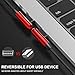 Multi Charging Cable, CAFELE Right Angle 90 Degree 3 in 1 Cable with LED Light Nylon Braided Universal USB Charger Cord with Micro USB/Type C Port Compatible Cell Phones Tablets, etc - Red/4.3ft
