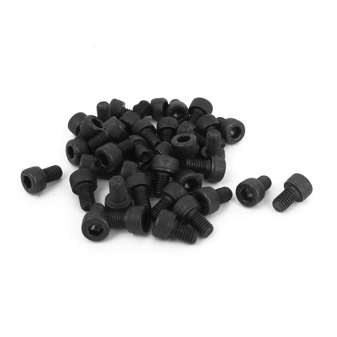 TOP-VIGOR 50Pcs Hexagon Socket Head Cap Screws, M5 x 8mm 12.9 Alloy Steel Replacement Machine Fastener Screws, Fully Thread for Bicycle Motorcycle Repair, Professionals Landlords Repairmen, Black