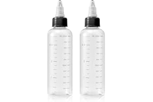 driew Applicator Bottles for Hair, 3.4oz Hair Squeeze Bottle Twist-On Top Tip Cap with Ratio Graduated Scale Color Applicator Bottle Hair Dye Bottle Pack of 2