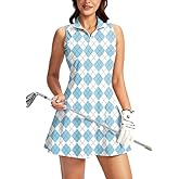 Viodia Women's Tennis Golf Dress with Shorts Active Exercise Workout Sports Athletic Dresses for Women with Zipper Pockets