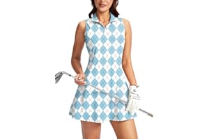 Viodia Women's Tennis Golf Dress with Shorts Active Exercise Workout Sports Athletic Dresses for Women with Zipper Pockets