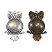 20 Pieces Antiqued Owl Bird Setting Pendant Tray Bezel Blanks for Jewelry Making Silver and Bronze