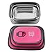 Leak Proof Bento Lunch Box Set – 3 Pack Nesting Stainless Steel Metal Storage Food Containers for Men Women or Kids – BPA Toxin Free for Work or Healthy School Lunches - Durable Sandwich Box (Pink)