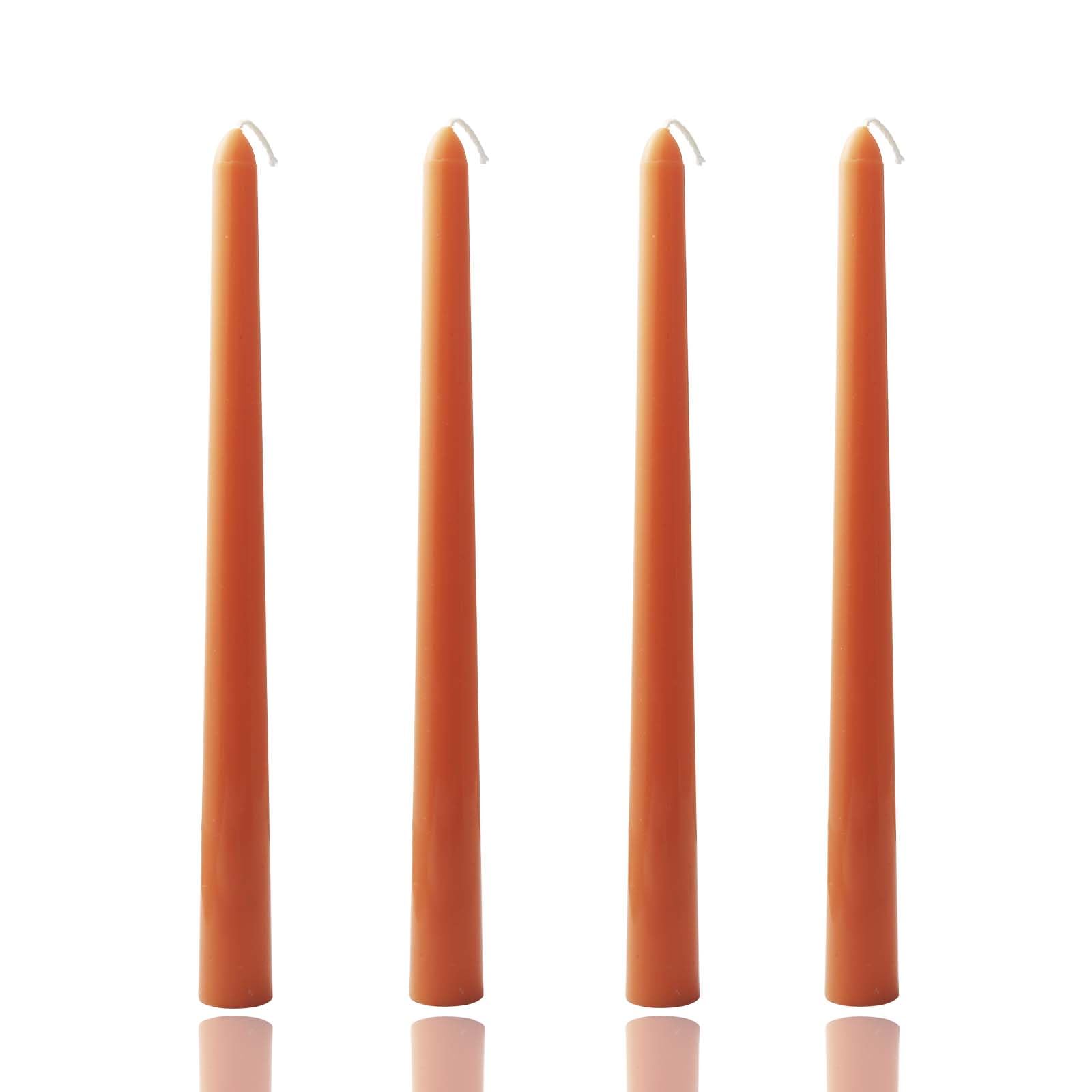 Photo 1 of 10 inch Orange Taper Candles-Set of 4 Tapered Candle, Tall Candlesticks,Conical Stick Candles,Smokeless,for Home Dinner, Party, Wedding, Halloween, Christmas (Orange, 10inch)