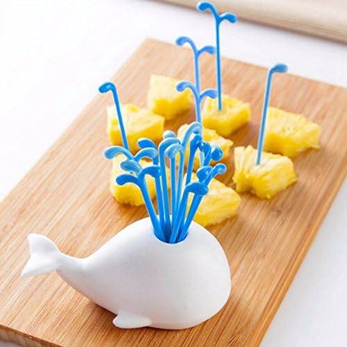 16pcs/Lot Lovely Dinnerware Sets Creative Moby Dick Beluga Spray Vegetable Fruit Fork