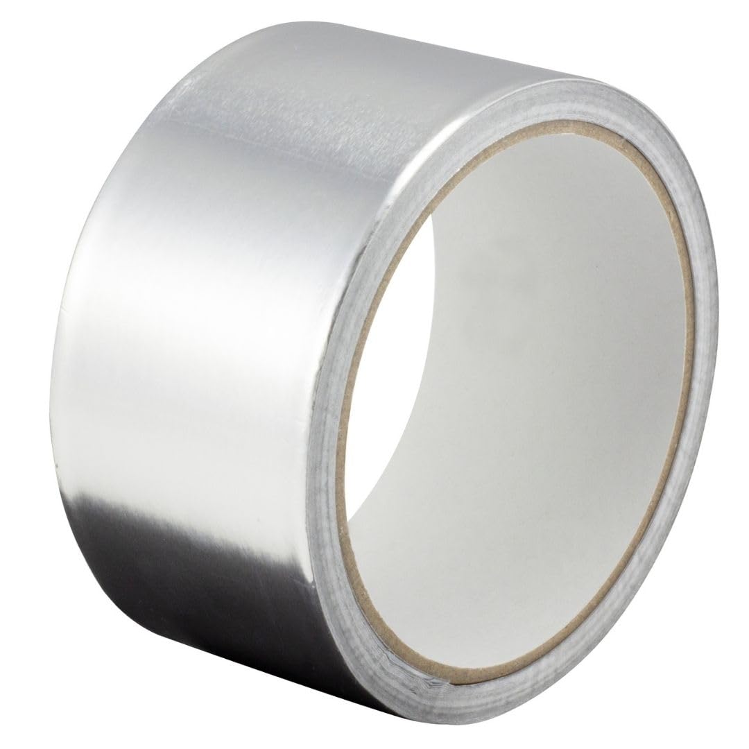 Gocableties Aluminium Foil Tape, 48mm (2") x 10m, Adhesive Insulation Tape for Insulating, HVAC Repair, Sealing Ducts, and Pipework, 1 Roll