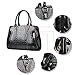 Hynes Victory Crocodile Pattern Top Handle Handbags Purses (Black)