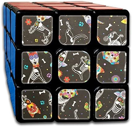 LjcuB Sugar Skull Skeleton 3x3x3 Speed Cube Toys Smooth Sticker Magic Cube Puzzles 55mm Anti-pop Best Brain Training Gift Idea For Kids Or Adults