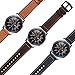 Fullife Compatible with Galaxy Watch 46mm Bands Leather and Silicone Hybrid Sports Band Replacement For Samsung Galaxy Watch Band Galaxy Watch 3 45mm Smart Watch, Coffee