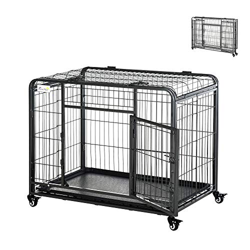 PawHut 43" L x 28" W x 30.75" H Heavy Duty Metal Dog Crate & Kennel