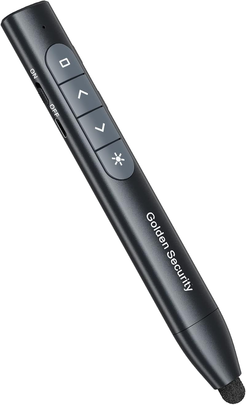 Golden Security Presentation Clicker USB Presenter Remote for PowerPoint Mac
