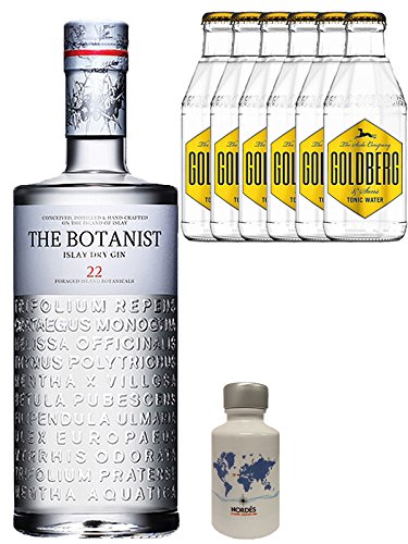 Gin-Set The Botanist Islay Dry Gin 0,7 Liter + Nordes Atlantic Gin 0,05 Liter Miniatur + 6 Goldberg Tonic Water 0,2 Liter