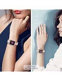 LELONG - Correa de repuesto para Apple Watch (1.496 in, 1.575 in, serie 5, 4, 3, 2, 1, con estrás de diamante, acero inoxidable, metal)