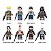 Ginkago Tiny Lego-Like Action Figure Fort Game Fans, Fort Game Battle Crew Royale Skin Themed Small Action Figures 8pc, 4.5cm