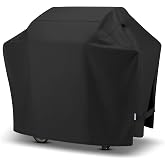 SunPatio 55 Inch Grill Cover for Outdoor Grill Heavy Duty Waterproof, Black | Compatible for Weber Charbroil Nexgrill Kenmore Grills and More, UV &amp; Fade Resistant, All Weather Protection BBQ Grill Cover