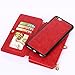 iPhone 6S Case, iPhone 6 Case, Itrendz 12 Card Holder Pro - [Zipper Cash Storage] Premium Button PU Leather Wallet Case Cover With Detachable Magnetic Hard Case For iPhone 6S/6 (4.7 Inch), Red