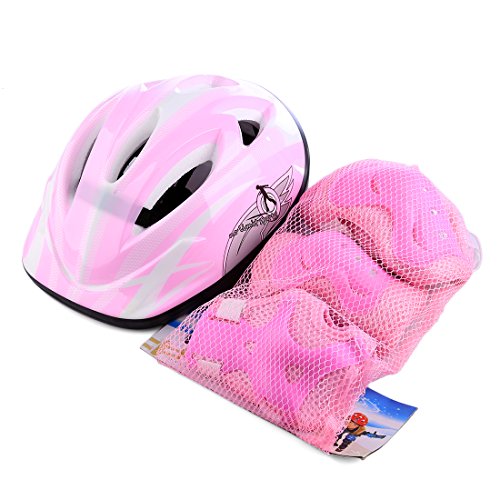RuiyiF 7PCS Kids Protective Gear Set for Skateboarding Biking Skating, Adjustable Helmet Elbow Wrist and Knee Pads for Kids 5-8 - Thumbnail 5