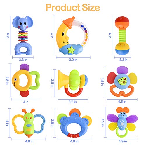 4 GotechoD+Rattles+Teether+Newborn+Educational