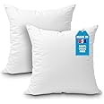 Foamily Throw Pillow Insert 16 x 16 inch (Set of 2) Hypoallergenic 100% Virgin Fiber Bed, Sofa, Couch Decorative Indoor Pillows Made in USA