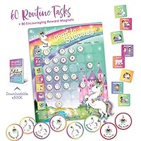 Unicorn Chart to Success| Magnetic Dry Erase| Daily Routine Responsibility Chore Chart for Kids| 80 Reward Tiles| 60 Tasks, Including Behavior and Self-Care| Fun Design for Girls| Raising a Star