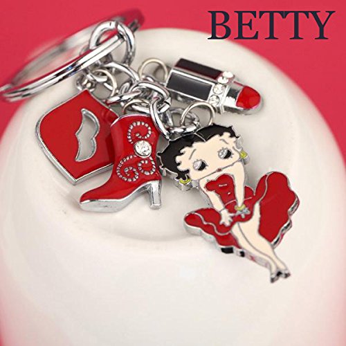 Z249b Cute Betty Boop Sexy Kiss Lipstick Fashon Red Boot Charms