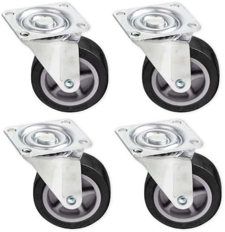 4pc 3 Inch 110 Lb Polyurethane Platform Swivel Caster Wheel Set